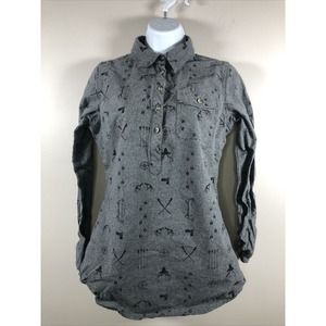 Legendary White Tails Women's Long Sleeve Flannel Tunic Top Gray XS